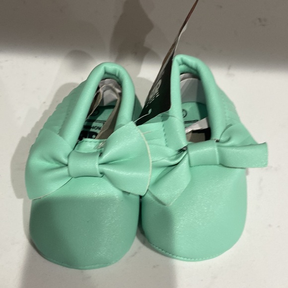 Romirus baby shoes Moccasins bows fringe 2 pairs NWT mint & shimmery pink size 2 - Picture 7 of 11